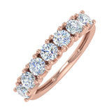 1 Carat 7-Stone Diamond Wedding Band Ring in Rose Gold - IGI Certified