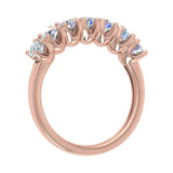 1 Carat 7-Stone Diamond Wedding Band Ring in Rose Gold - IGI Certified