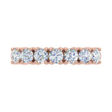 1 Carat 7-Stone Diamond Wedding Band Ring in Rose Gold - IGI Certified