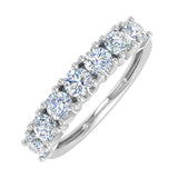 1 Carat 7-Stone Diamond Wedding Band Ring in White Gold - IGI Certified