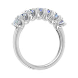 1 Carat 7-Stone Diamond Wedding Band Ring in White Gold - IGI Certified