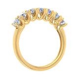 1 Carat 7-Stone Diamond Wedding Band Ring in Yellow Gold - IGI Certified