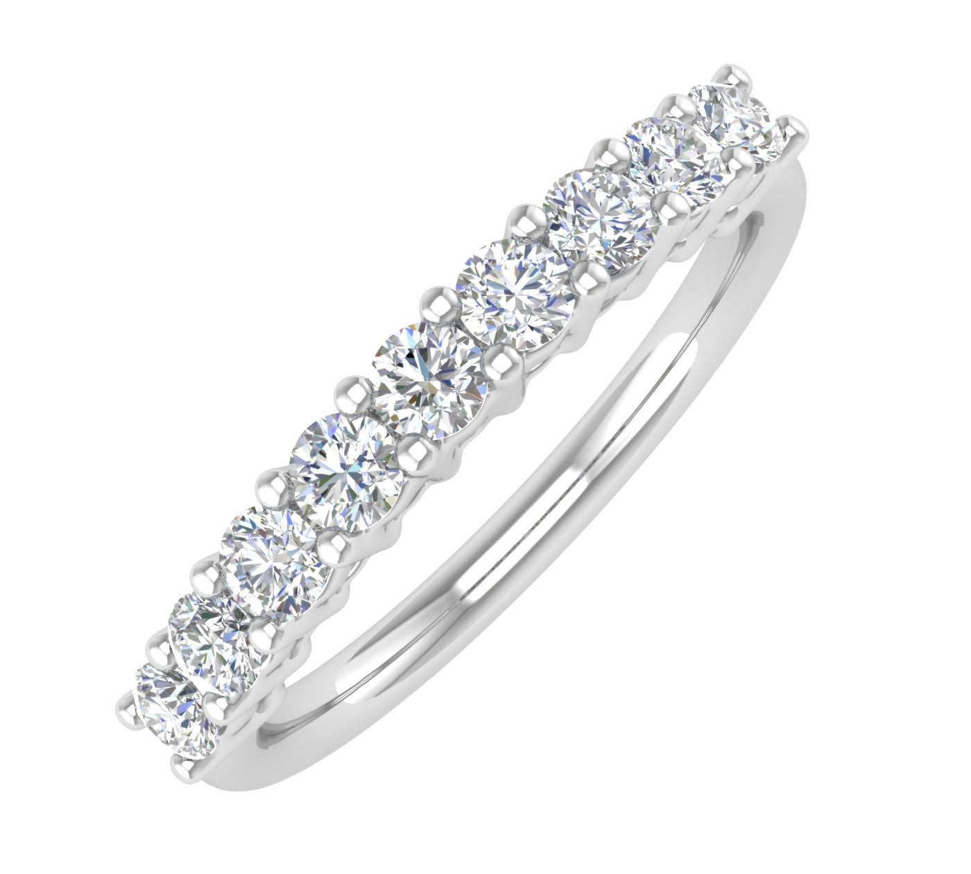 1/2 Carat Round Diamond Wedding Band Ring in Gold - Preview 8