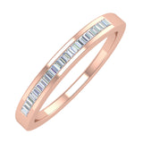 Rose Gold Classic Channel Set Baguette Diamond Wedding Band ( 0.15 Carat)