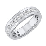 3/4 Carat Diamond Unisex Wedding Band Ring in White Gold