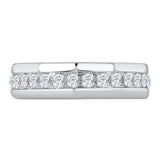 3/4 Carat Diamond Unisex Wedding Band Ring in White Gold