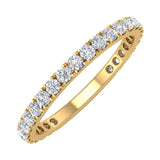 1/2 Carat Diamond 3/4 Eternity Wedding Band Ring in Yellow Gold - IGI Certified