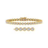 5 Carat Bezel Set Diamond Tennis Bracelet in 14K Gold (7.5 Inch) (I1-I2 Clarity / GH Color)