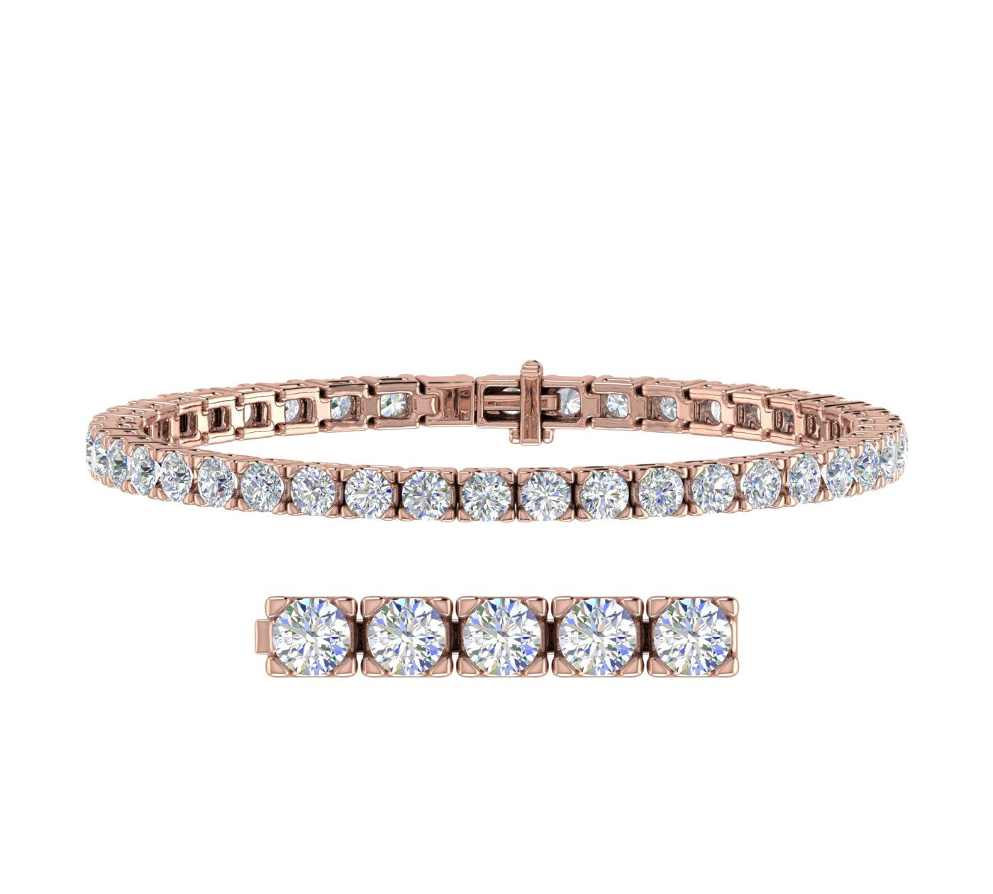 8 Carat Diamond Tennis Bracelet in 14K Gold (7 Inch) - IGI Certified