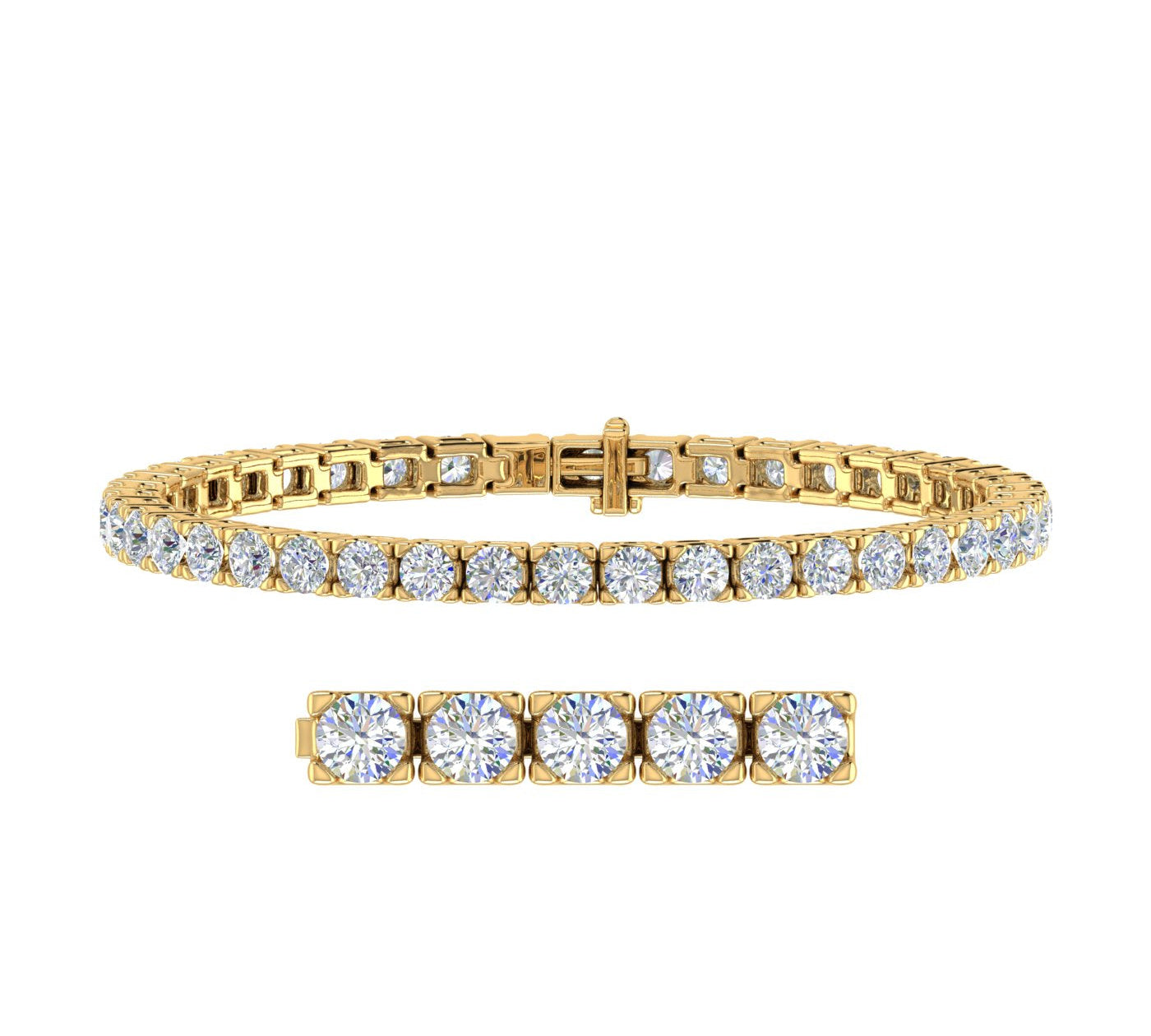 8 Carat Diamond Tennis Bracelet in 14K Gold (7 Inch) - IGI Certified