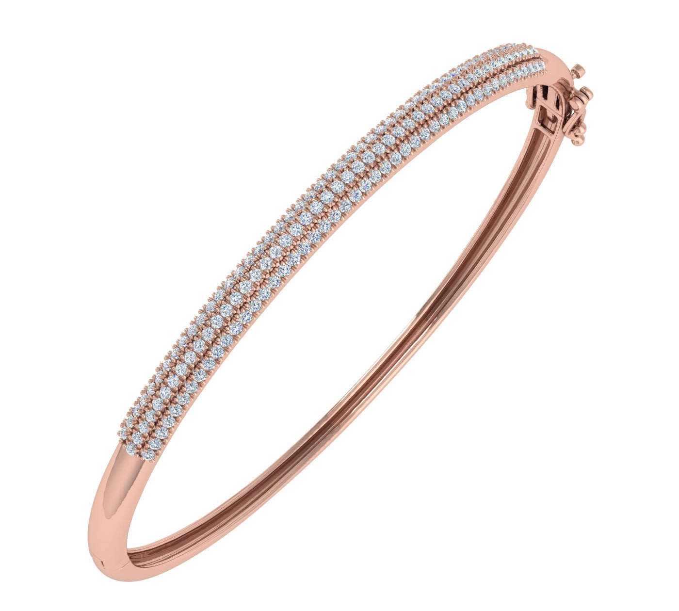 1 Carat Natural Diamond Bangle Bracelet in Gold