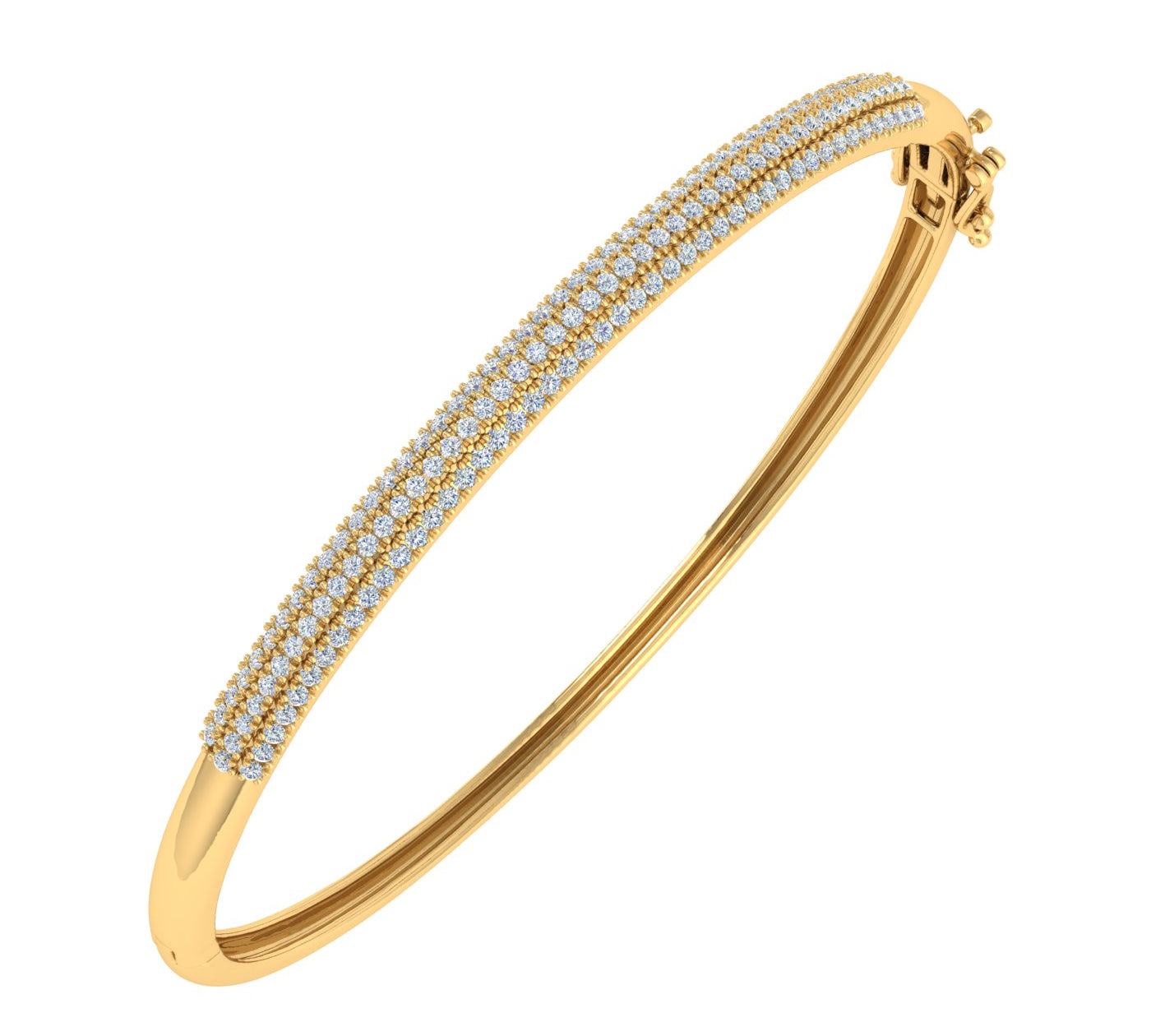 1 Carat Natural Diamond Bangle Bracelet in Gold