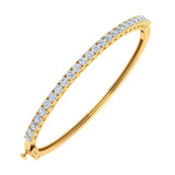 2 Carat Natural Diamond Womens Bangle Bracelet in Gold