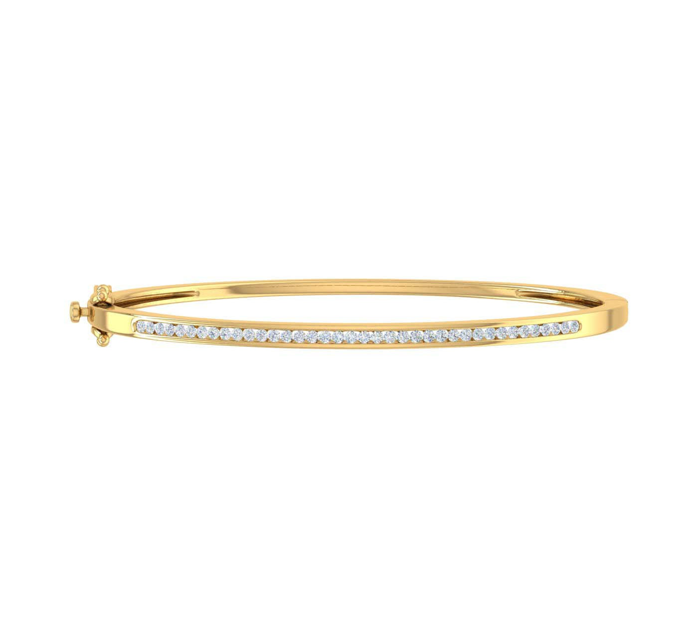 1/2 Carat Diamond Bangle Bracelet in Gold (7 Inch) - IGI Certified
