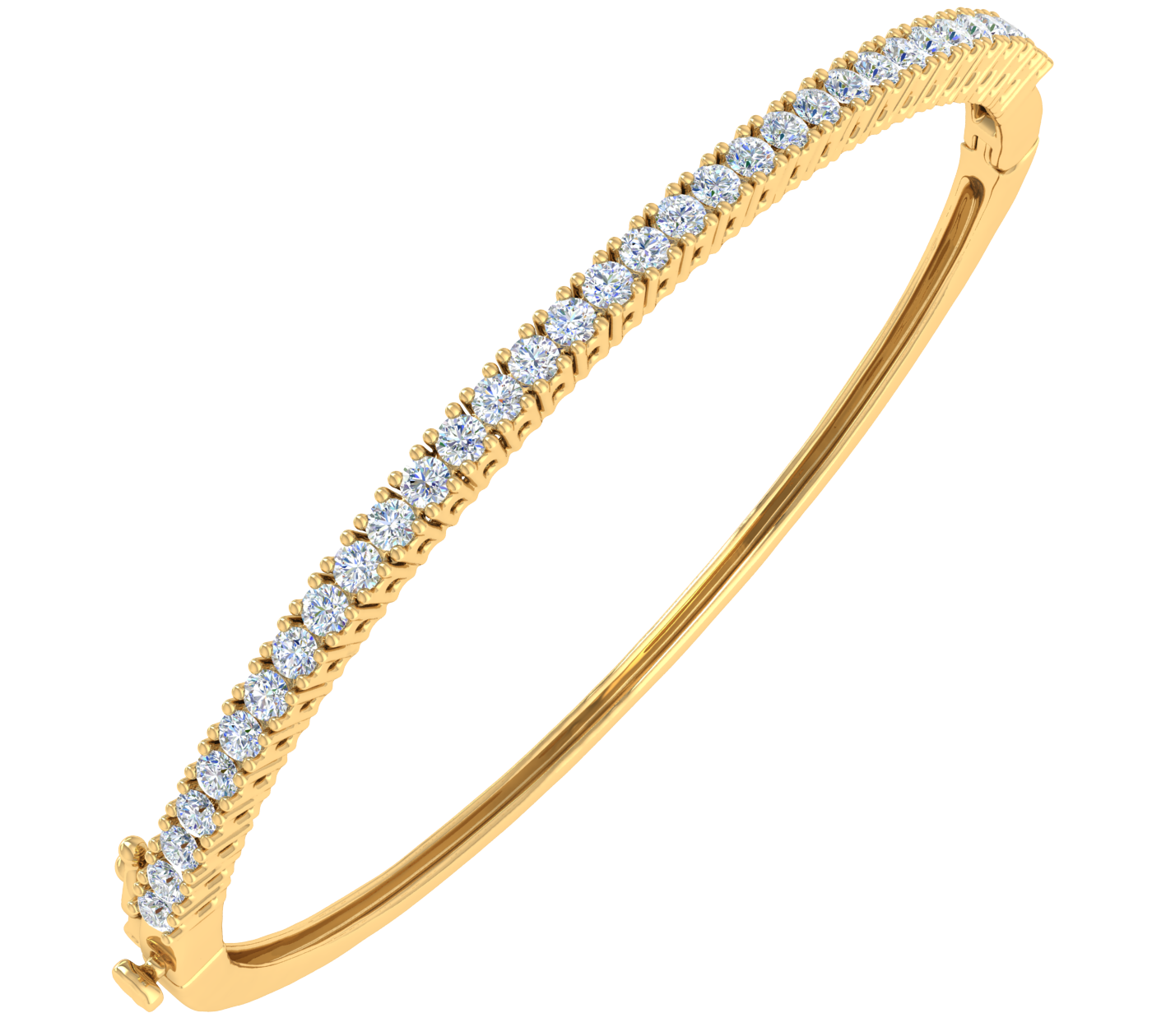 1 1/3 Carat Diamond Womens Bangle Bracelet in Gold