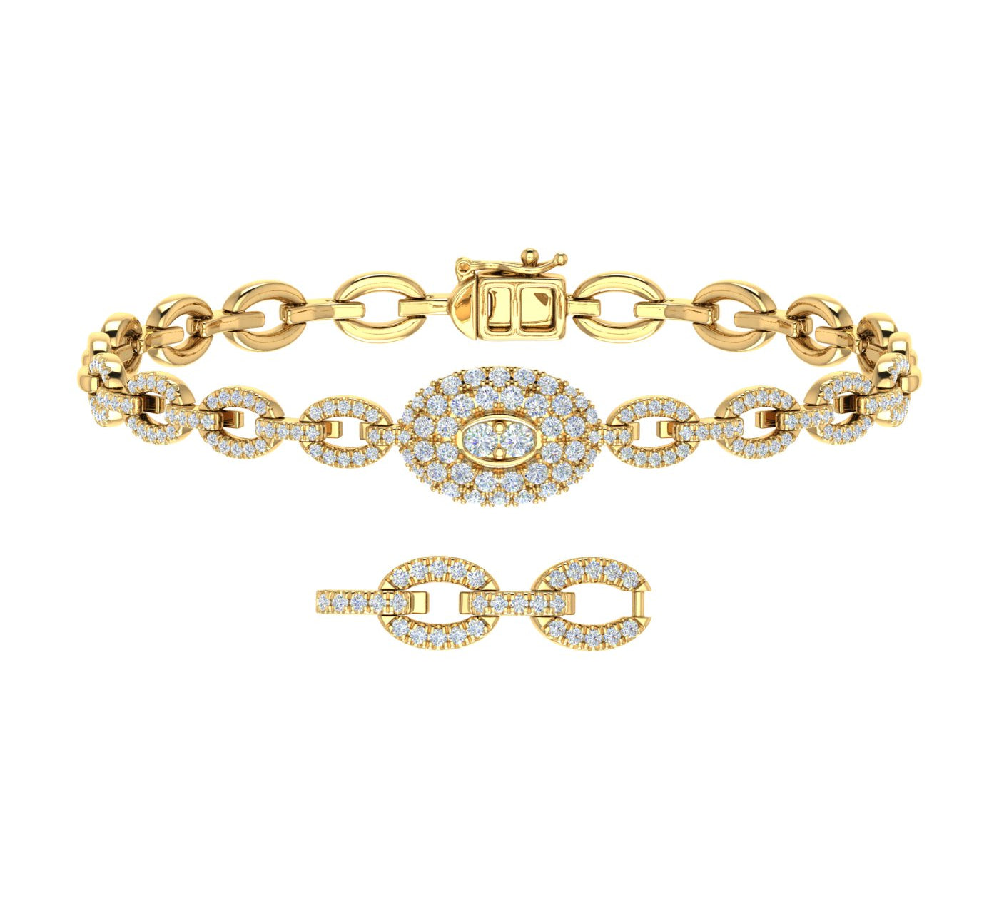 1 1/5 Carat Linked Diamond Bracelet in Gold