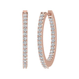 Diamond 1/2 ct Inside Out Hoop Earrings in Gold - IGI Certified
