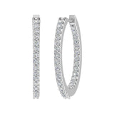 Diamond 1/2 ct Inside Out Hoop Earrings in Gold - IGI Certified