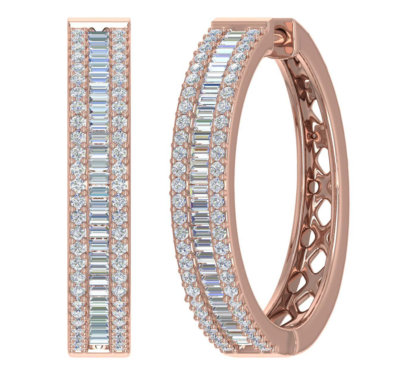 1 Carat Diamond Hoop & Huggies Earrings in Gold - IGI Certified
