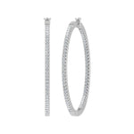 1 Carat Prong Set Diamond Inside-out Hoop Earrings in Gold - Preview 5