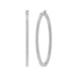 1 Carat Prong Set Diamond Inside-out Hoop Earrings in Gold