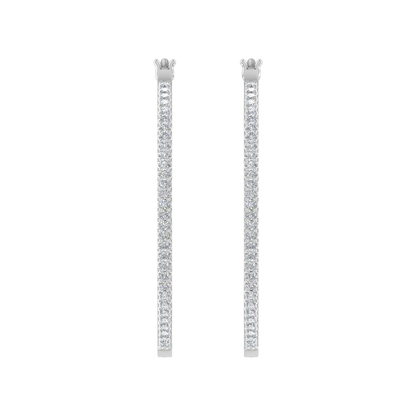 1 Carat Prong Set Diamond Inside-out Hoop Earrings in Gold - Preview 6