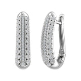 1/2 Carat Diamond Hoop Earrings in Gold