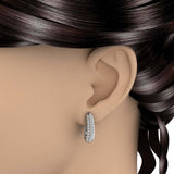 1/2 Carat Diamond Hoop Earrings in Gold