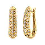 1/2 Carat Diamond Hoop Earrings in Gold