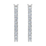 3/4 Carat Round White Diamond Ladies Huggies Hoop Earrings in Gold