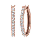 Gold Prong Set Diamond Hoop Earrings (1 Carat)