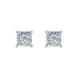 1/2 Carat 4-Prong Set Princess Cut Diamond Stud Earrings in Gold