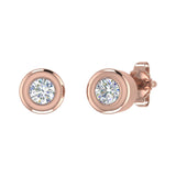 1/5 Carat Bezel Set Diamond Stud Earrings in Gold
