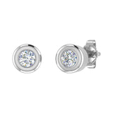 1/5 Carat Bezel Set Diamond Stud Earrings in Gold