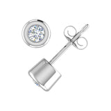 1/5 Carat Bezel Set Diamond Stud Earrings in Gold
