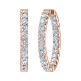 4 Carat (ctw) Inside Out Diamond Hoop Earrings in Gold