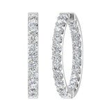 4 Carat (ctw) Inside Out Diamond Hoop Earrings in Gold