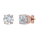 Gold Round-Cut Diamond Stud Earring (2 Carats) - IGI Certified