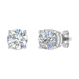 Gold Round-Cut Diamond Stud Earring (2 Carats) - IGI Certified