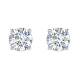 Gold Round-Cut Diamond Stud Earring (2 Carats) - IGI Certified