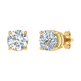 Gold Round-Cut Diamond Stud Earring (2 Carats) - IGI Certified