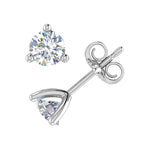 2/3 Carat Diamond 3-Prong Set Stud Earrings in Gold (0.66 Ct)