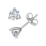 2/3 Carat Diamond 3-Prong Set Stud Earrings in Gold (0.66 Ct)