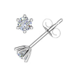1/5 Carat 6-Prong Diamond Stud Earrings in Gold
