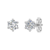 2/3 Carat Diamond 6-Prong Set Stud Earrings in Gold (0.66 Ct)