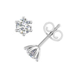 2/3 Carat Diamond 6-Prong Set Stud Earrings in Gold (0.66 Ct)