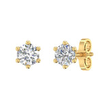 2/3 Carat Diamond 6-Prong Set Stud Earrings in Gold (0.66 Ct)
