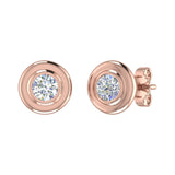 2/3 Carat Diamond Bezel Set Stud Earrings in Gold (0.66 Ct)