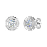 2/3 Carat Diamond Bezel Set Stud Earrings in Gold (0.66 Ct)