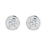 2/3 Carat Diamond Bezel Set Stud Earrings in Gold (0.66 Ct)